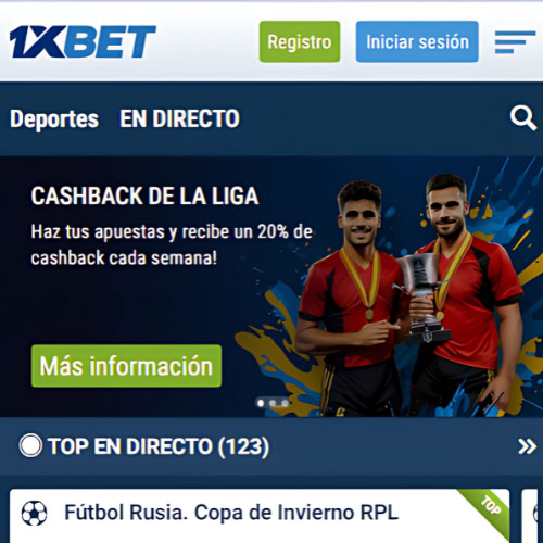 Instrucción Visitar el sitio web oficial de 1xBet